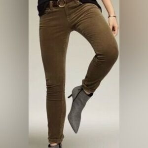 CAbi Olive/Moss Skinny Cord Jeans size 8